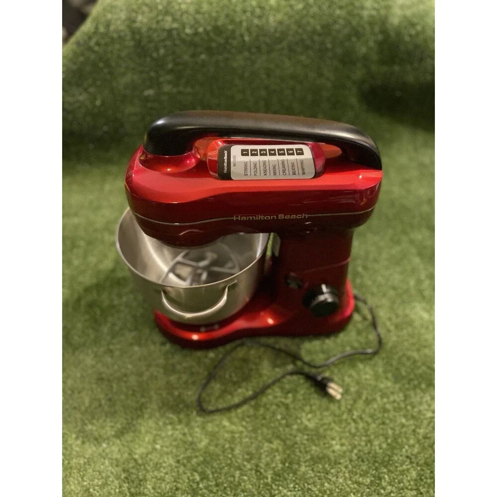 Hamilton Beach Electric Mixer 4 Quart Stainless Bowl 7 Speed *READ*